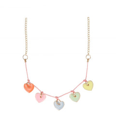 Enamel hearts necklace