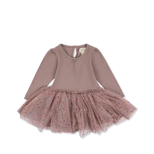 (KS3627) - Fairy ballerina dress étoile multi shadow - stars dress - konges slojd - chesnut