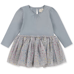 Fairy Ballerina Dress gray with starts - KONGES SLØJD - girls clothing