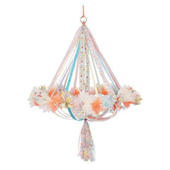 Floral fabric chandelier