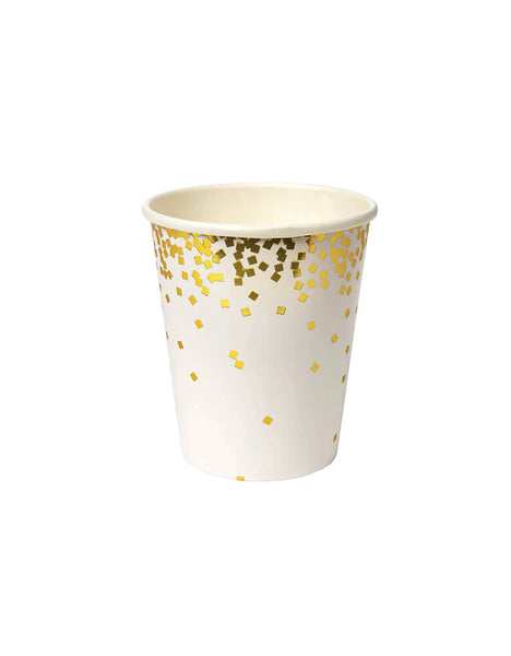 (149968) GOLD SQUARE CONFETTI PARTY CUPS (SET OF 8)