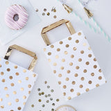 Gold foiled polka dot party bags