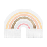 Gold Foiled Natural Rainbow Fringe Napkins