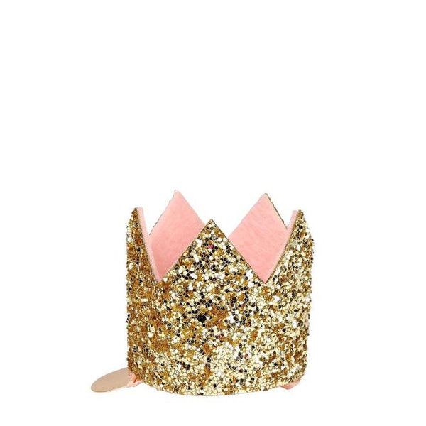 (171865) Mini Gold Glitter Crown Hair Clip