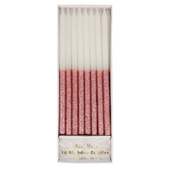 Dusky Pink Glitter long Party Candles