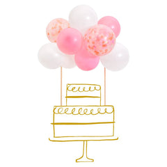(204922) Pink Balloon Cake Topper Kit