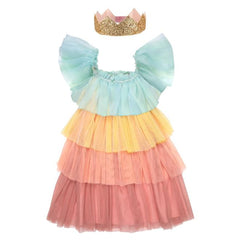 Rainbow ruffle princess dress up 5-6 yrs