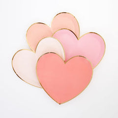 Pink Tone Small Heart Plates