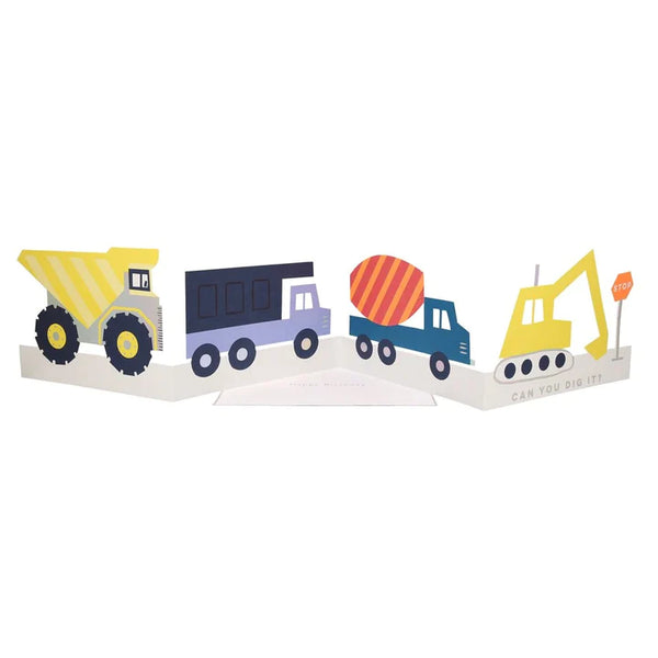 Construction Vehicles Birthday Card