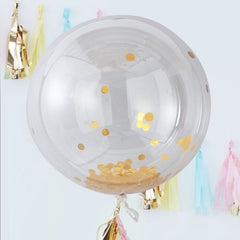 LARGE GOLD CONFETTI ORB BALLOONS