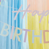 Pastel Eco Friendly Happy Birthday Banner Bunting