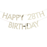 Gold Customisable Happy Birthday Bunting Banner