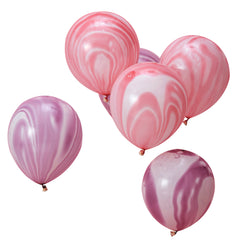 Pink and Purple Marble Balloons - Make A Wish - 10 balloons - Ginger ray