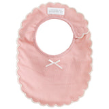 SCALLOP EDGE BIB PINK IVORY SPOT