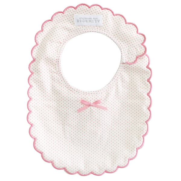 SCALLOP EDGE BIB SPOT PINK