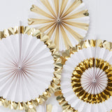 Gold Foiled Paper Fan Decorations