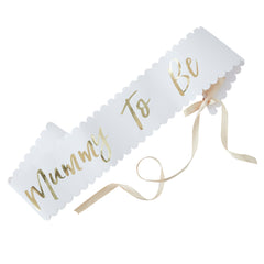 Golden Mummy to be Baby Party Sash