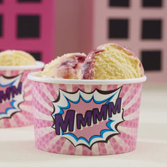 Pink Ice Cream Cups - Pop Art Superhero Party