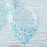 BLUE CONFETTI FILLED BALLOONS - PICK & MIX
