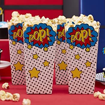 White Popcorn Boxes - Comic Superhero