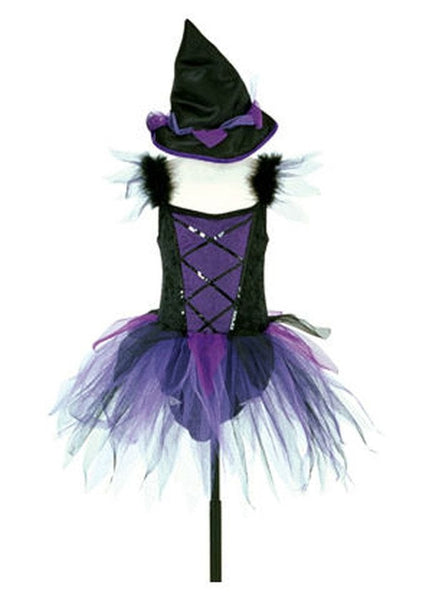 Purple Black Witch Costume short