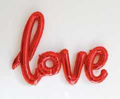 Red LOVE balloon Red Script