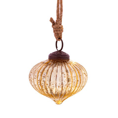 Gold Crackle Glass Onion Bauble - SASS & BELLE