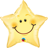 SMILEY FACE STAR YELLOW - 50CM