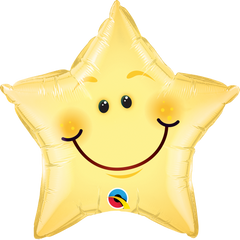 SMILEY FACE STAR YELLOW - 50CM