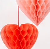 Heart Honeycomb Decorations (x 6)
