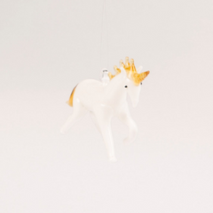 Unicorn Blown Glass Hanging Decoration - SASS & BELLE