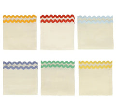Colourful Ric Rac Fabric Napkins (x 6)