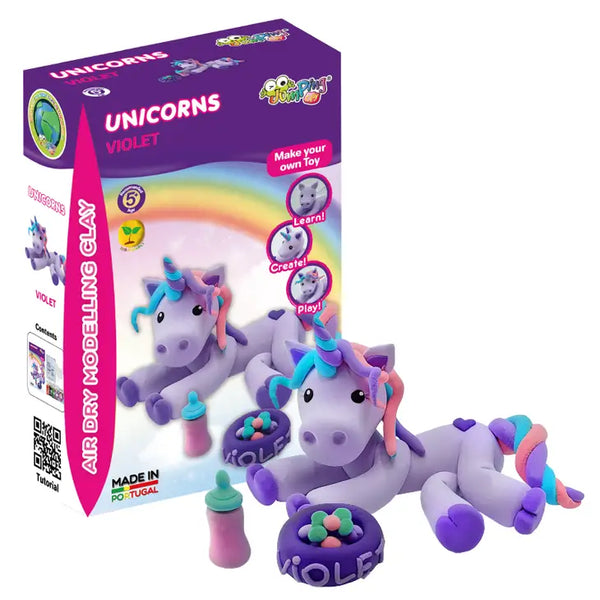 Violet - Unicorns Collection- Air Dry Modelling Clay Kit