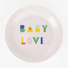8 nude baby shower plates
