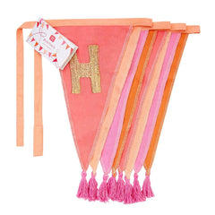 Talking Tables - Pink Happy Birthday Fabric Bunting - 3m