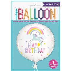 Ballon foil 45 cm Happy Birthday Unicorn