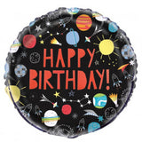 Balloon foil18'' 45cm ''Happy birthday'' Outer space