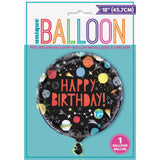 Balloon foil18'' 45cm ''Happy birthday'' Outer space