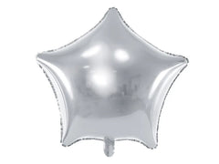 Foil balloon star, silver