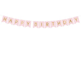 Light pink Happy Birthday Banner
