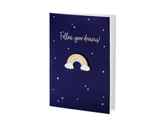 Card with enamel pin rainbow
