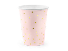 Cups polka dots, light pink & gold