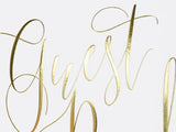 Guest book, white & gold