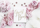 Guest book, white & gold