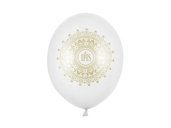 Balloons 30cm, IHS, metallic pure white