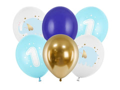 Balloons 30cm, one year, pastel light blue