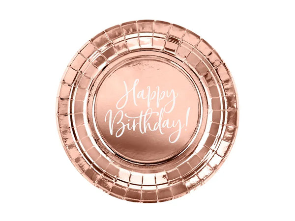 Rose Gold Happy Birthday Plates