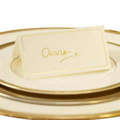 Ivory & Gold Foiled Place Cards - Metallic Perfection