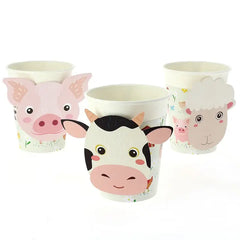 6 Farm Animals Cups
