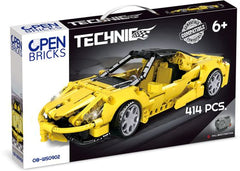 OPEN BRICKS - Sports Car Yellow (clamping block sports car Technic set)